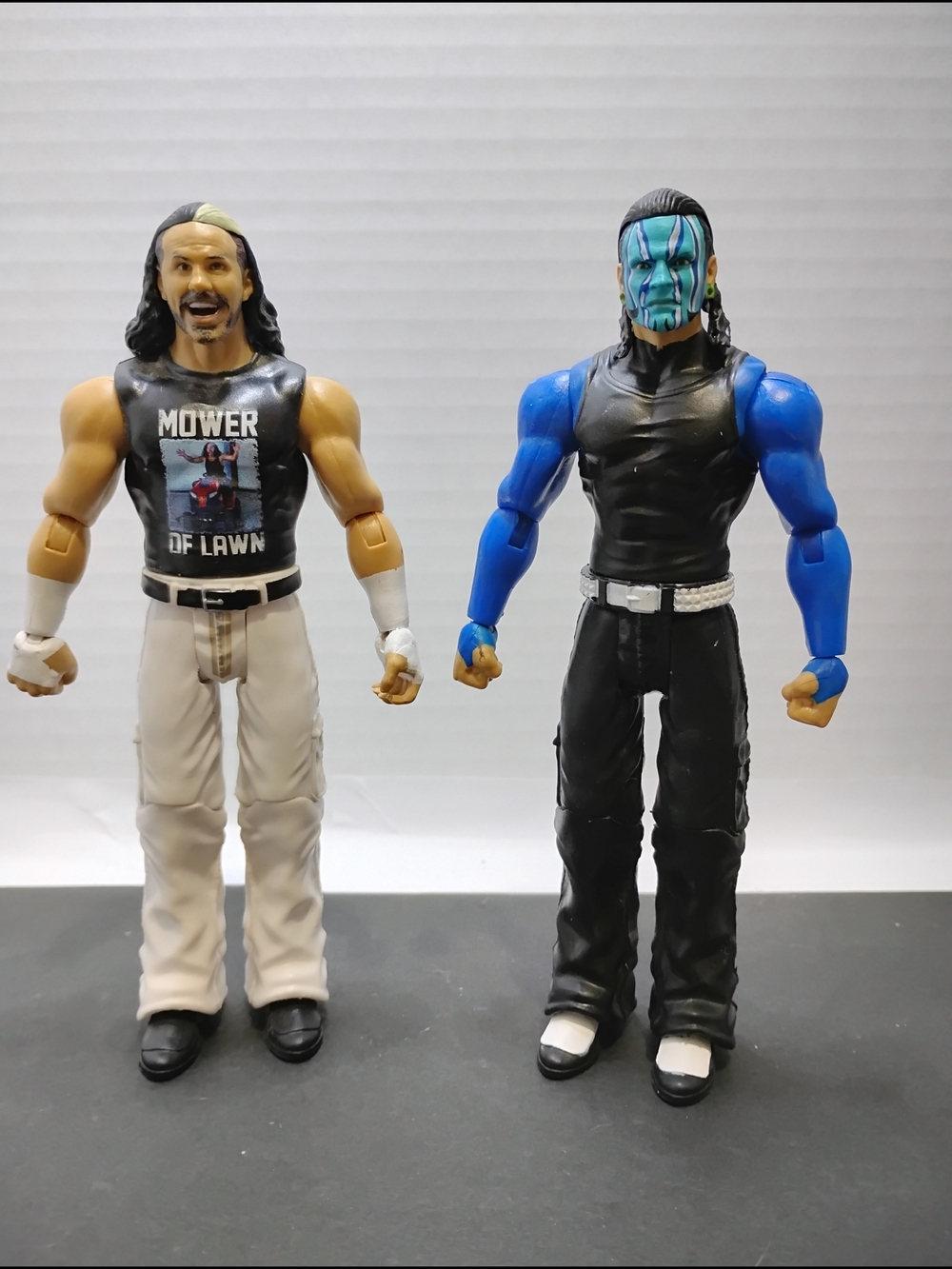 Blue and Black Wrestler Action Figure - Brand Unknown